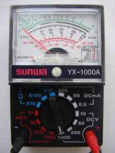 Analog multimeters use a microammeter whose pointer moves over a scale calibrated for all the different measurements that can be made.